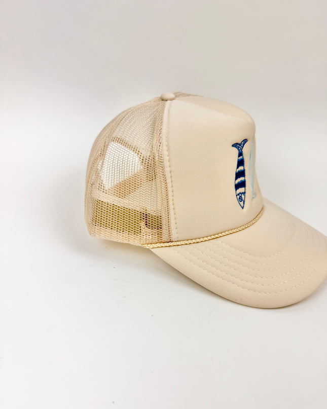 Sardine Tan Trucker Hat Hair Accessories in at Wrapsody