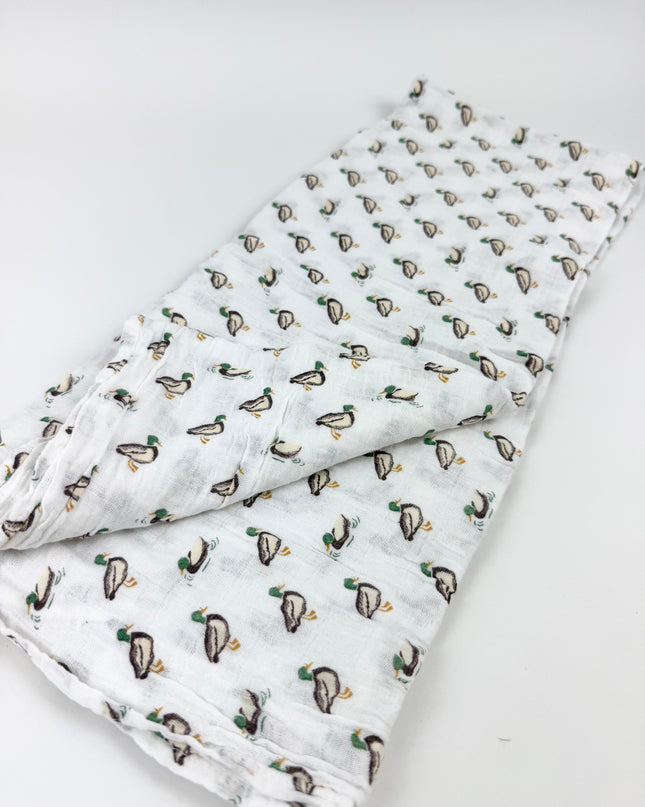 Mallard Swaddle & Rattle Set Baby in at Wrapsody