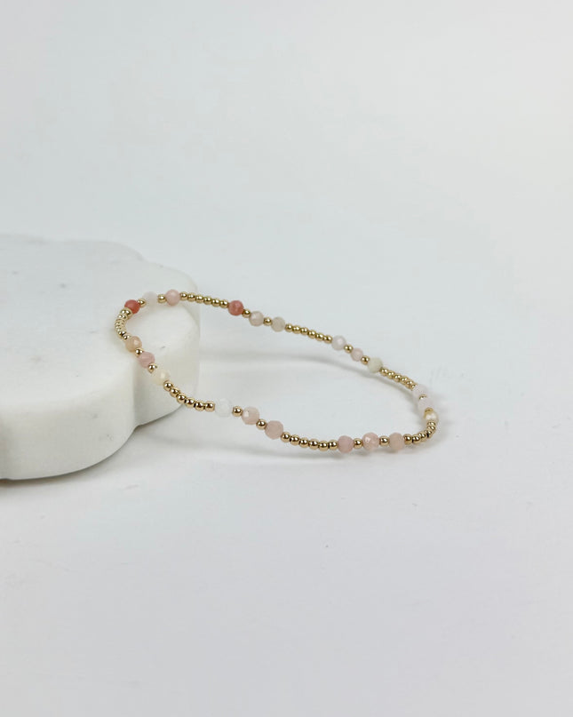 Enewton Gemstone Joy 3mm Bracelet Pink Opal