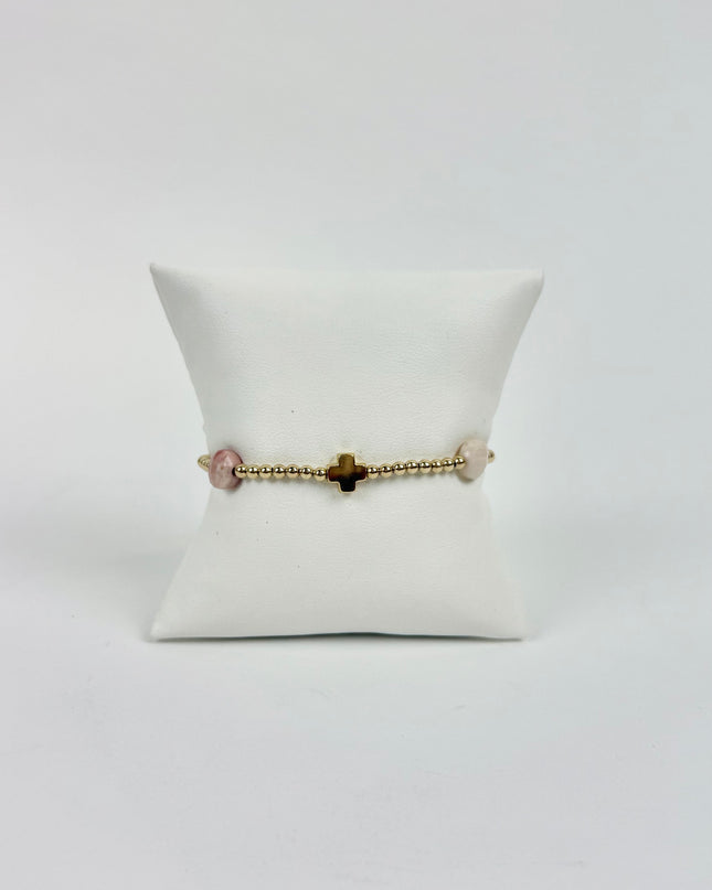 Enewton Signature Cross Admire 3mm Bracelet Pink Opal
