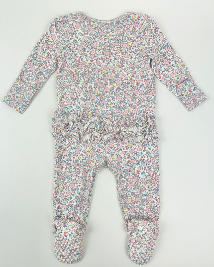 Angel Dear Elizabeth's Garden Ruffles Pink 2-Way Zipper Footie Baby in at Wrapsody