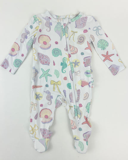 Angel Dear Beach Days Ruffles 2-Way Zipper Footie Baby in at Wrapsody