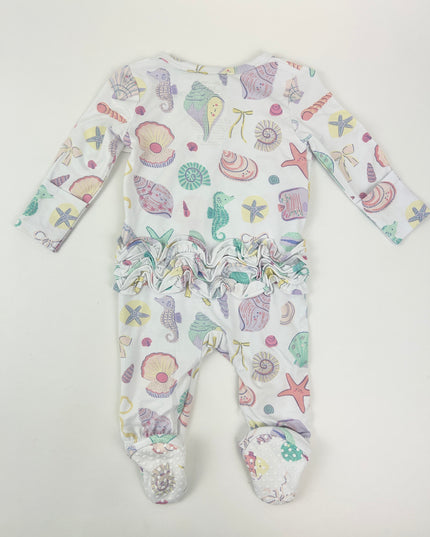 Angel Dear Beach Days Ruffles 2-Way Zipper Footie Baby in at Wrapsody