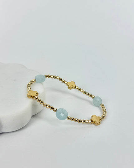 Enewton Signature Cross Admire 3mm Bracelet Aquamarine Bracelets in at Wrapsody