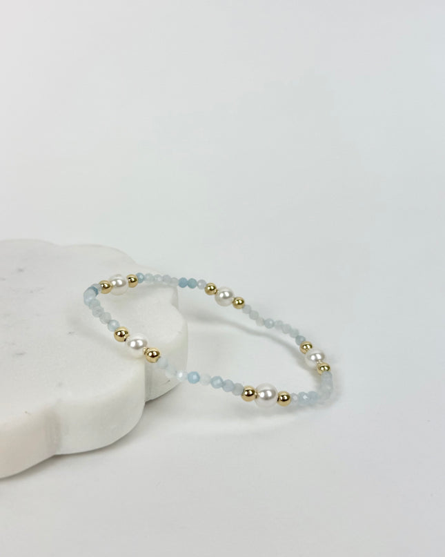 Enewton Purpose Pearl 6mm Bracelet Aquamarine