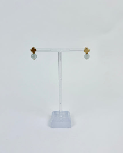 Enewton Signature Cross Stud Aquamarine