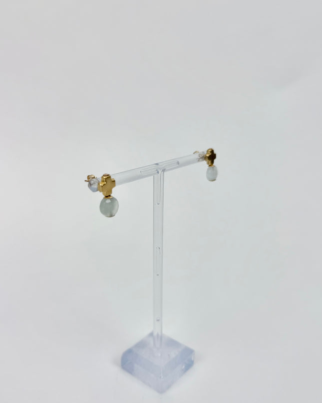 Enewton Signature Cross Stud Aquamarine