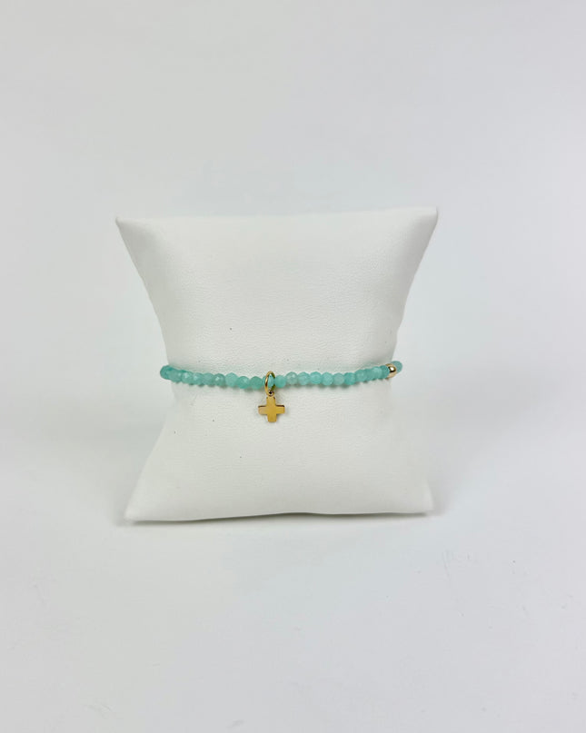 Enewton Classic Signature Cross Charm 3mm Bracelet Amazonite