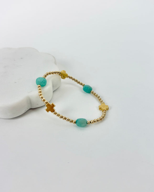 Enewton Signature Cross Admire 3mm Bracelet Amazonite