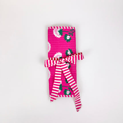 Pink Block Print Jewelry Roll Travel Accessories in at Wrapsody