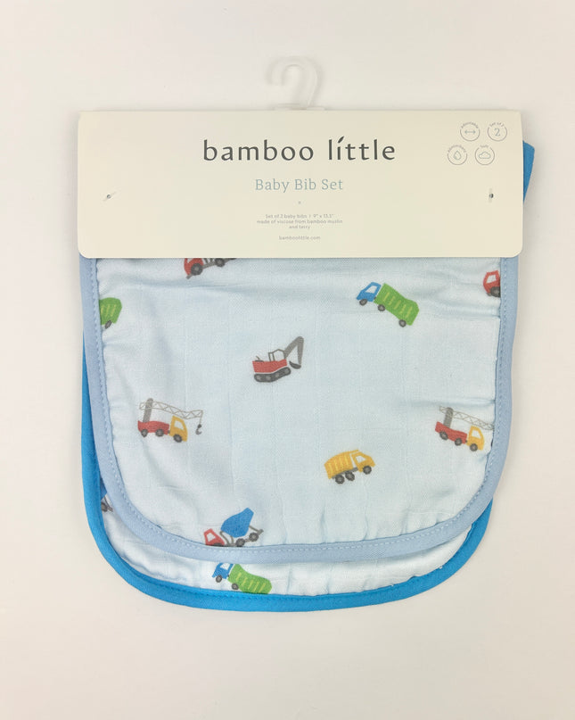 Trucks Blue Bib Set Baby in at Wrapsody