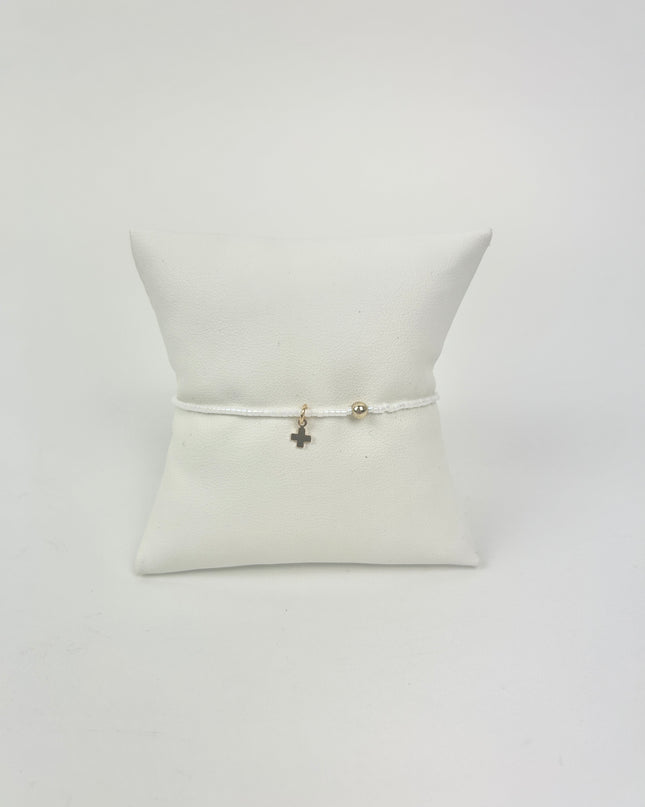 Enewton Hope Classic Signature Cross Charm Bracelet Silky White Bracelets in at Wrapsody