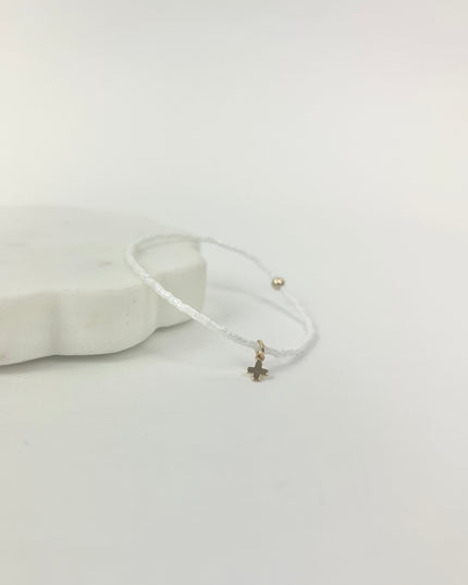 Enewton Hope Classic Signature Cross Charm Bracelet Silky White Bracelets in at Wrapsody