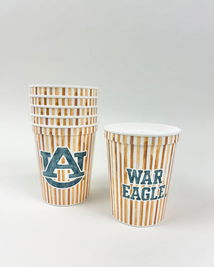 AU Logo/War Eagle Striped Cup Set Drinkware in at Wrapsody