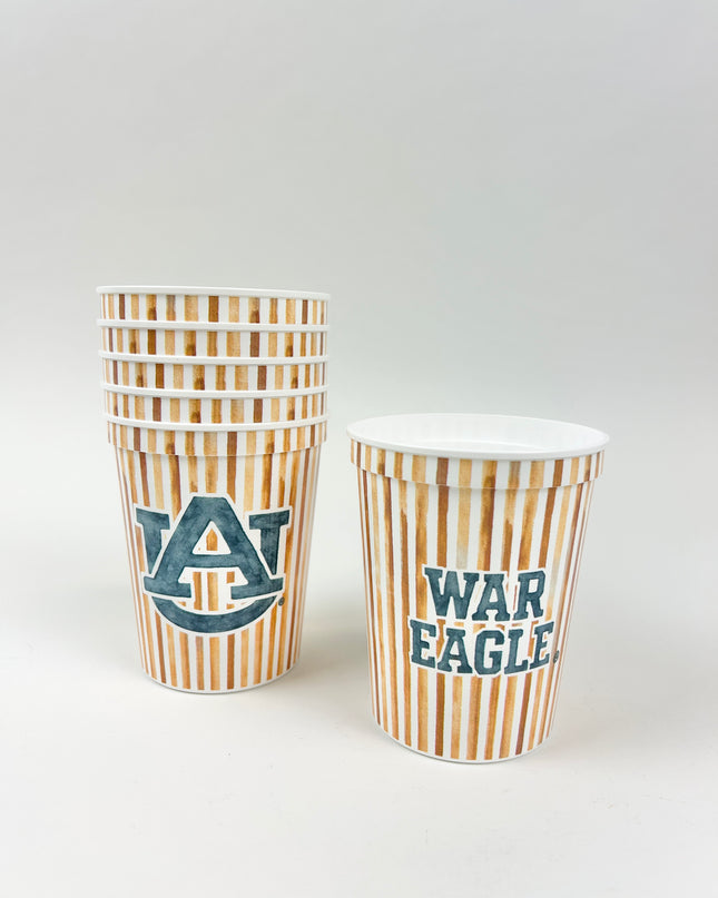 AU Logo/War Eagle Striped Cup Set Drinkware in at Wrapsody