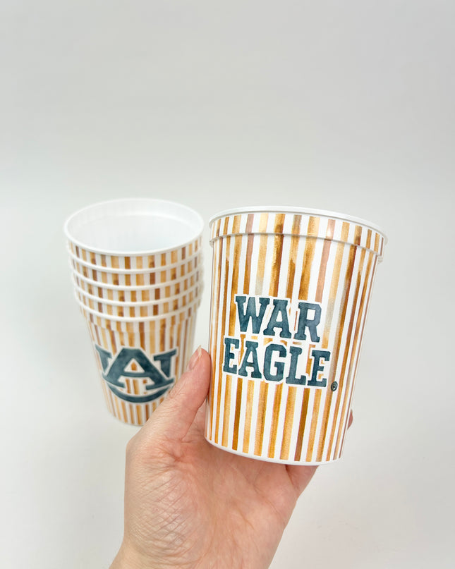 AU Logo/War Eagle Striped Cup Set Drinkware in at Wrapsody