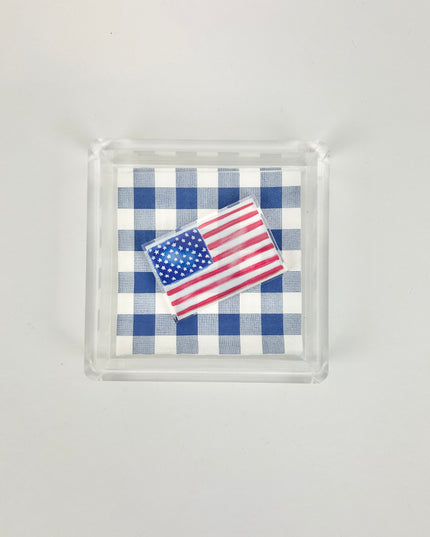 Napkin Holder with American Flag Weight