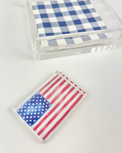 Napkin Holder with American Flag Weight