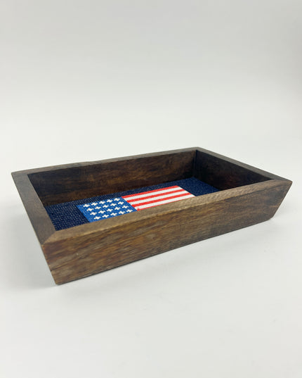 Needlepoint Flag Tray