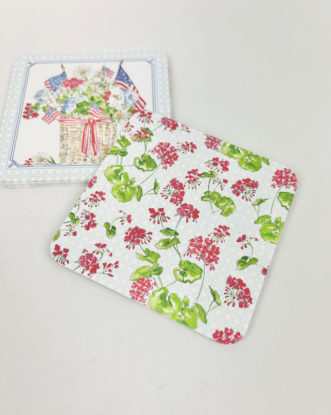 Patriotic Flowers & Flags Coasters Home Decor in at Wrapsody