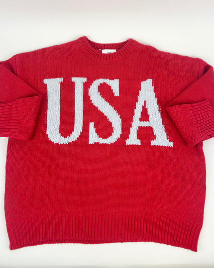 USA Red/Baby Blue Sweater Sweaters in at Wrapsody