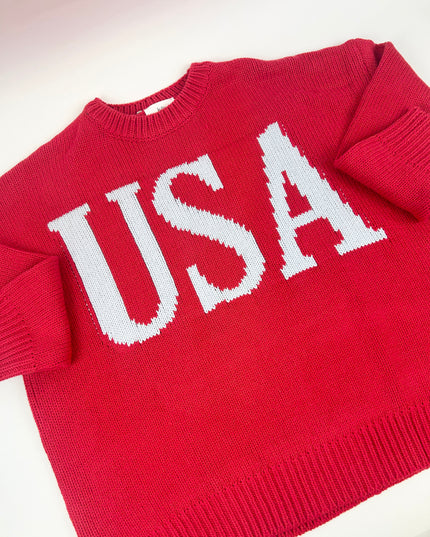 USA Red/Baby Blue Sweater Sweaters in at Wrapsody