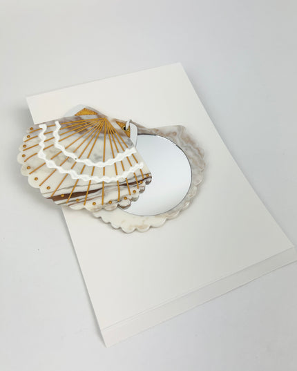 Solar Eclipse Seashell Compact Mirror