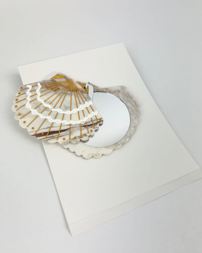 Solar Eclipse Seashell Compact Mirror Hair Accessories in at Wrapsody