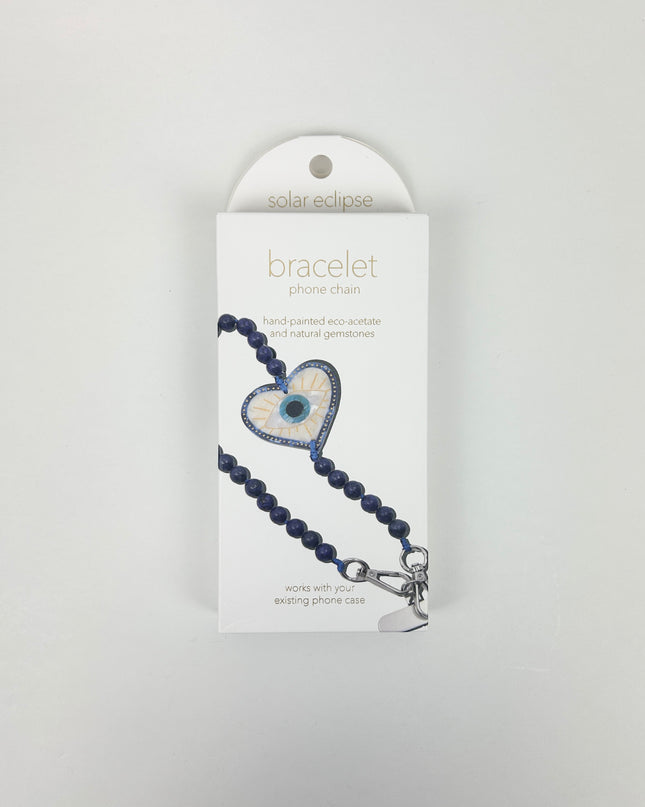 Solar Eclipse Coastal Lucky Eye Phone Chain Bracelet Travel Accessories in at Wrapsody
