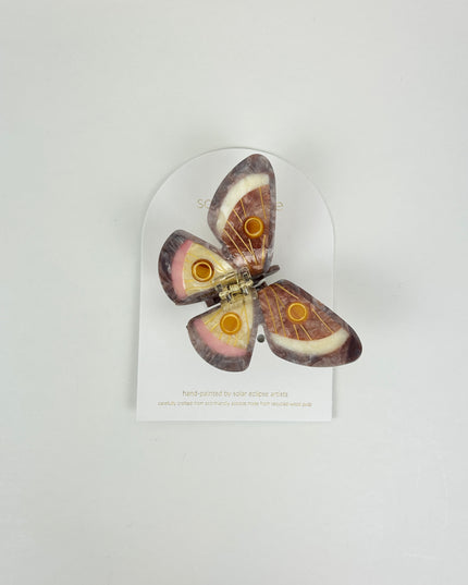 Solar Eclipse Emperor Silk Moth Hair Clip