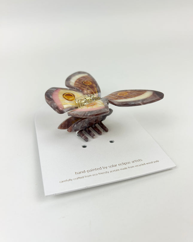 Solar Eclipse Emperor Silk Moth Hair Clip Hair Accessories in at Wrapsody