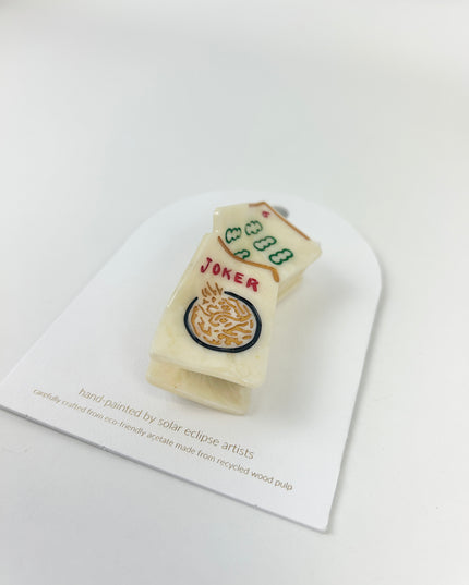 Solar Eclipse Mini Mahjong Hair Clip