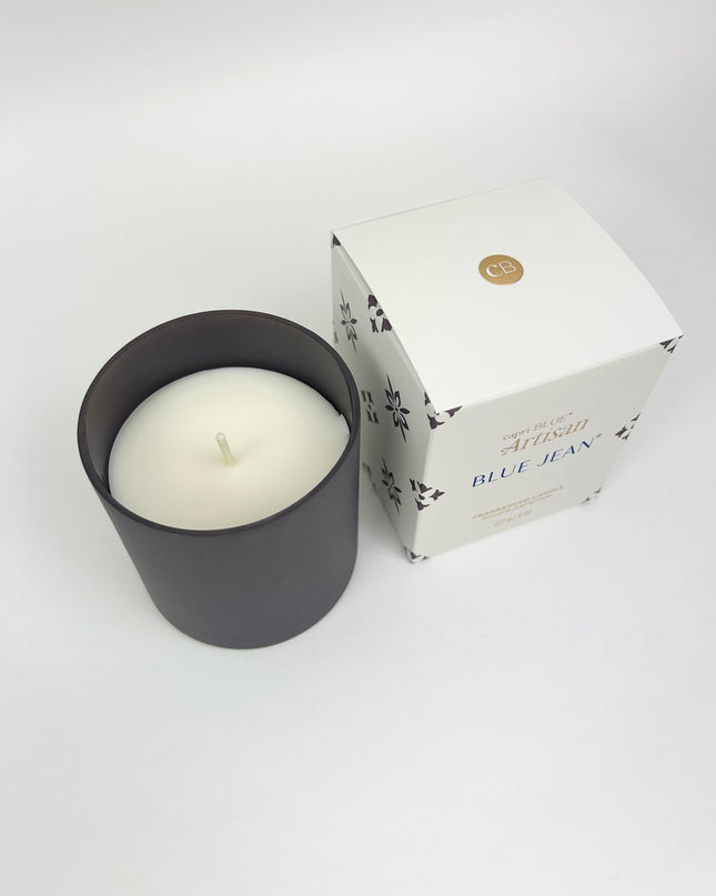 Capri Blue Terrazza Velluto Boxed Candle - Blue Jean Candles in at Wrapsody