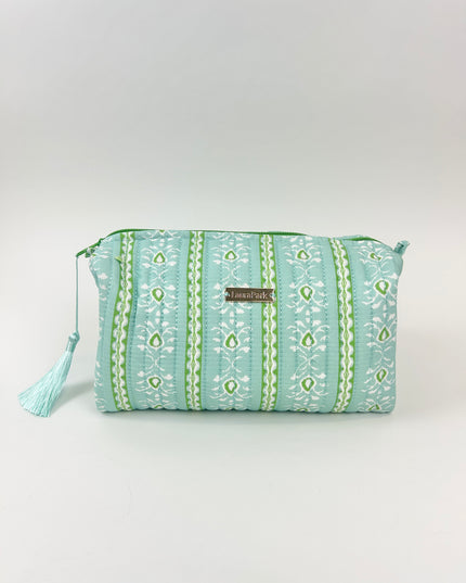 Laura Park Rosemary Stripe Blue Large Cosmetic Bag