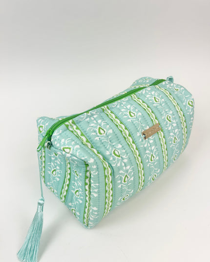 Laura Park Rosemary Stripe Blue Large Cosmetic Bag