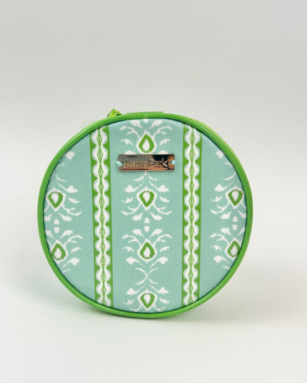 Laura Park Rosemary Stripe Blue Round  Jewelry Case