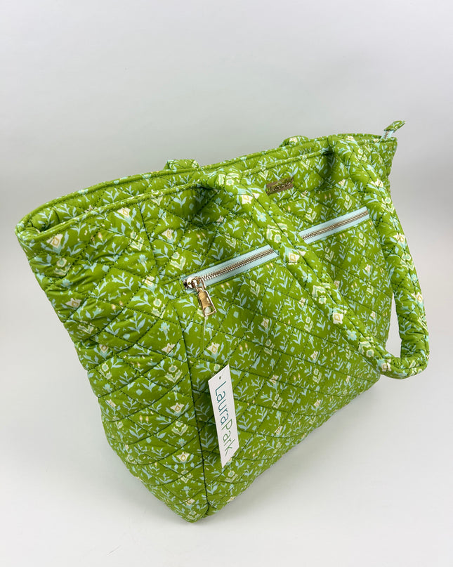 Laura Park Petal Garden Green Quilted Tote Bag