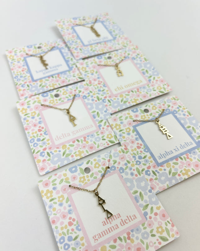 Sorority Lavaliere Necklace Greek in at Wrapsody