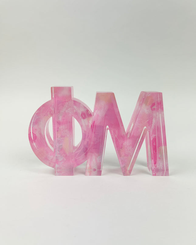 Sorority Acrylic Letter Block Greek in Phi Mu at Wrapsody