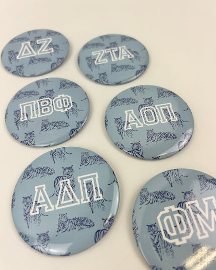 Sorority Blue Tiger Button