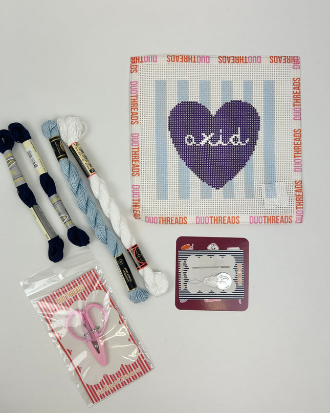 Sorority Heart Shaped Needlepoint Kit Greek in at Wrapsody