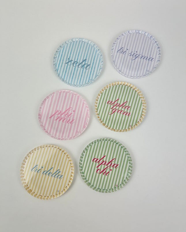 Sorority Stripe Coaster Greek in at Wrapsody