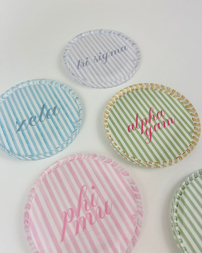 Sorority Stripe Coaster Greek in at Wrapsody