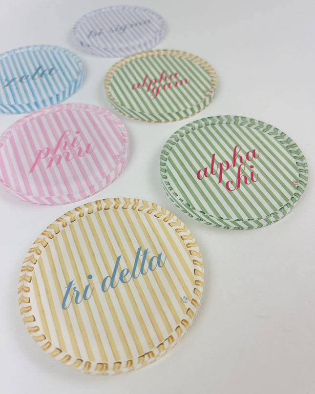 Sorority Stripe Coaster Greek in at Wrapsody