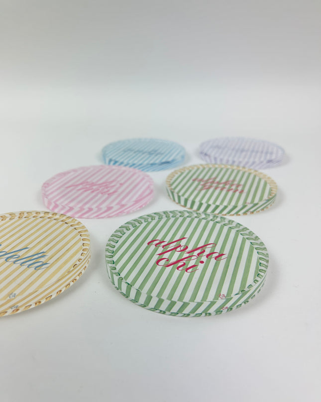 Sorority Stripe Coaster Greek in at Wrapsody