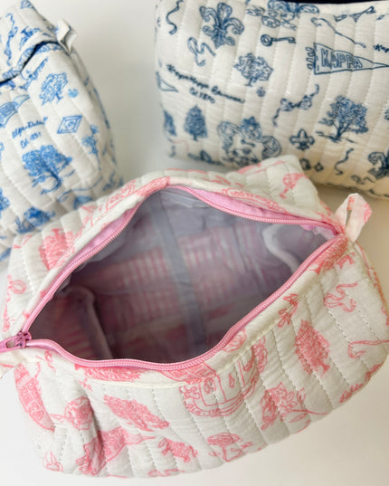 Sorority Toile Cosmetic Bag