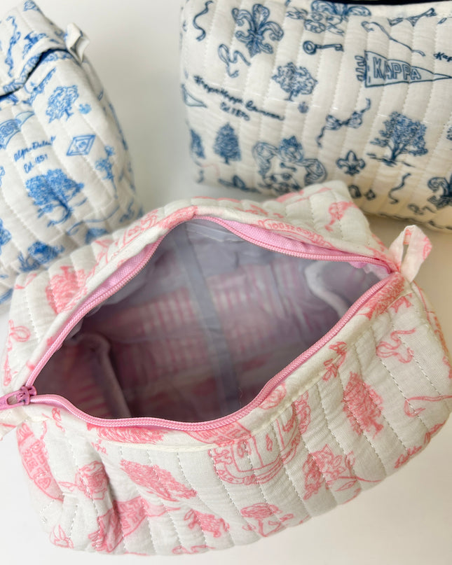 Sorority Toile Cosmetic Bag Greek in at Wrapsody