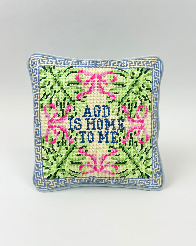 Sorority Needlepoint Pillow Greek in Alpha Gamma Delta at Wrapsody