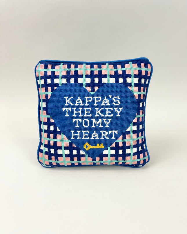 Sorority Needlepoint Pillow Greek in Kappa Kappa Gamma at Wrapsody