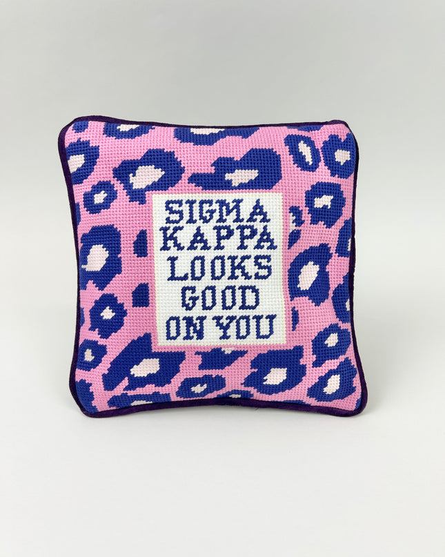 Sorority Needlepoint Pillow Greek in Sigma Kappa at Wrapsody